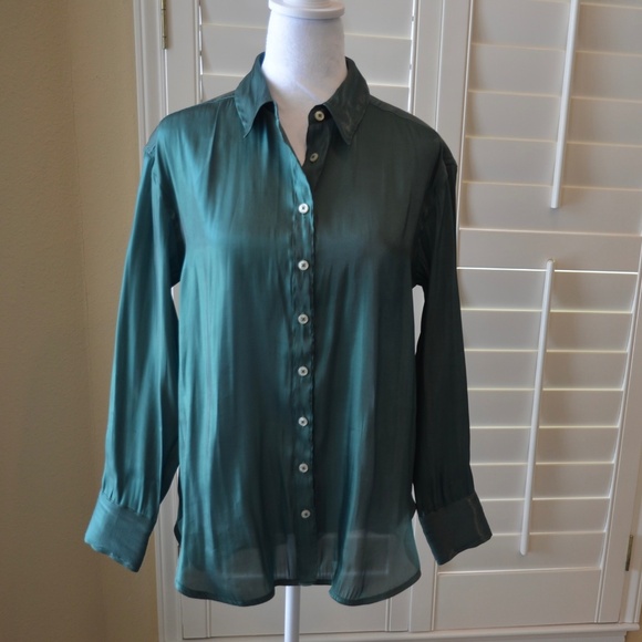Anthropologie Long Sleeve Button Down Blouse - Picture 1 of 9